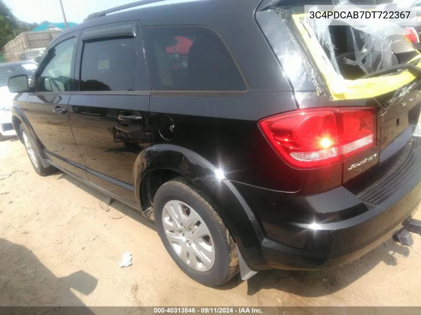 2013 Dodge Journey Se VIN: 3C4PDCAB7DT722367 Lot: 40313846