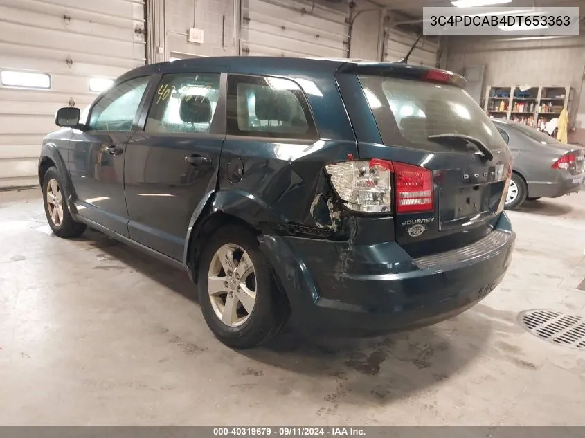 2013 Dodge Journey Se VIN: 3C4PDCAB4DT653363 Lot: 40319679