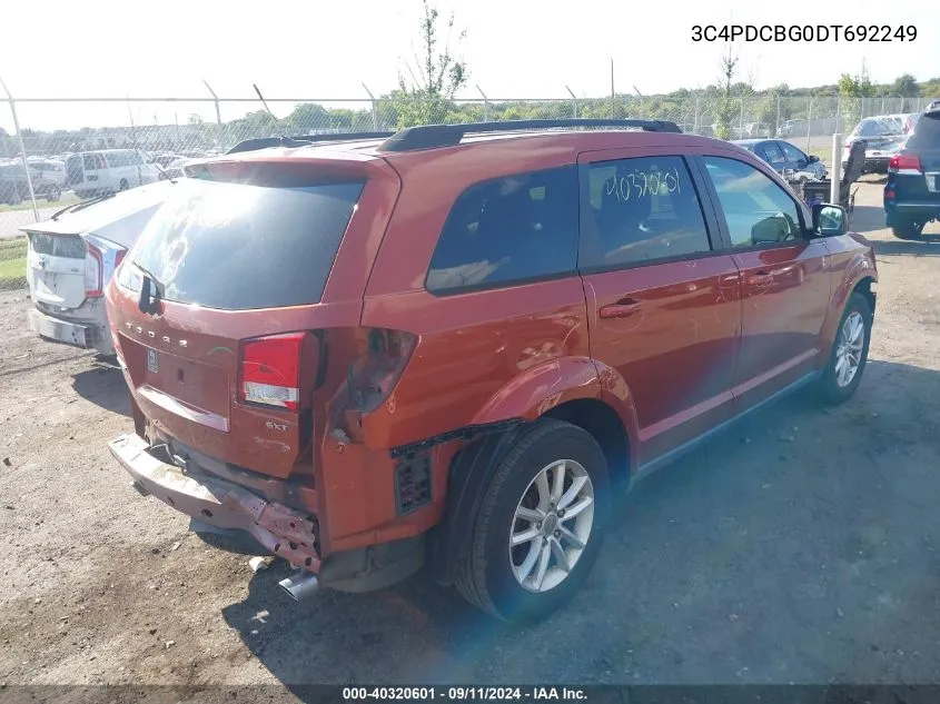 2013 Dodge Journey Sxt VIN: 3C4PDCBG0DT692249 Lot: 40320601