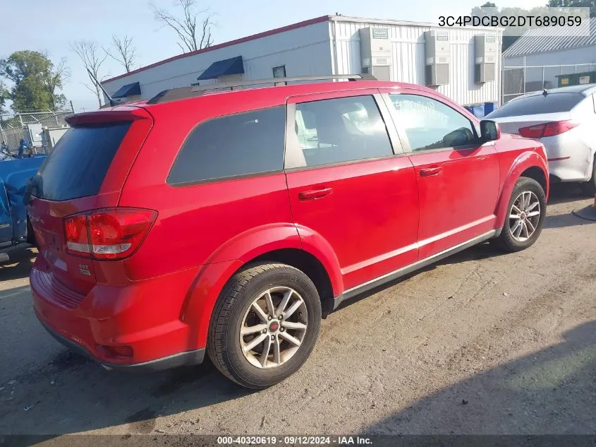 2013 Dodge Journey Sxt VIN: 3C4PDCBG2DT689059 Lot: 40320619