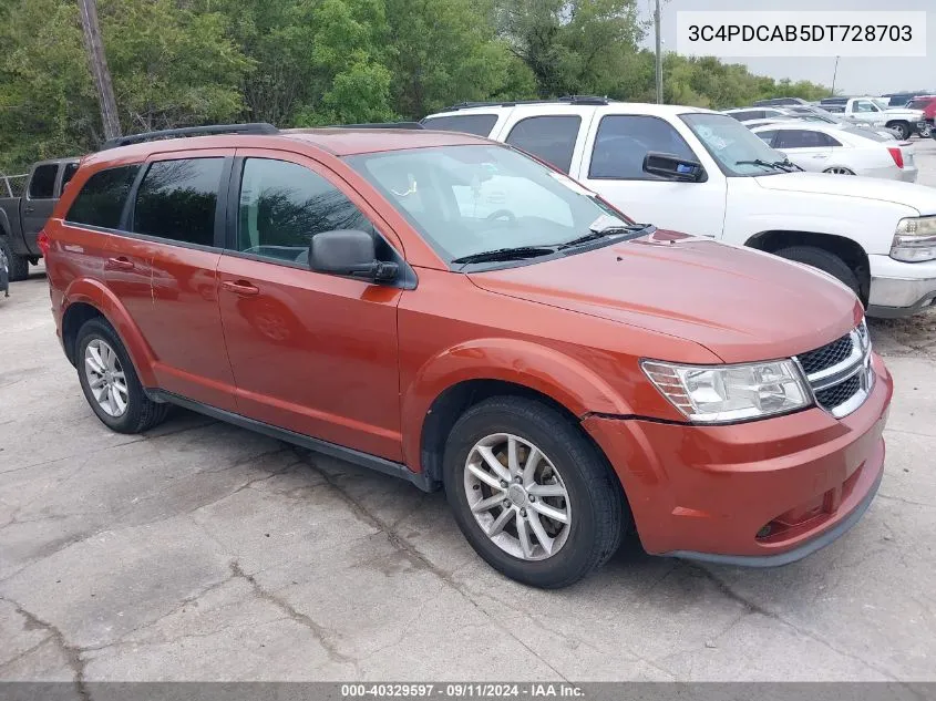 2013 Dodge Journey Se VIN: 3C4PDCAB5DT728703 Lot: 40329597