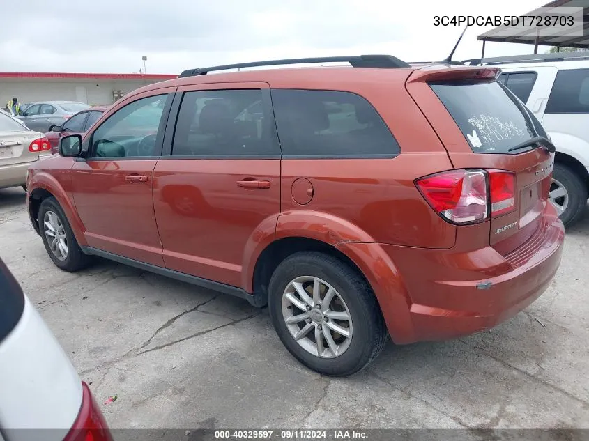 2013 Dodge Journey Se VIN: 3C4PDCAB5DT728703 Lot: 40329597