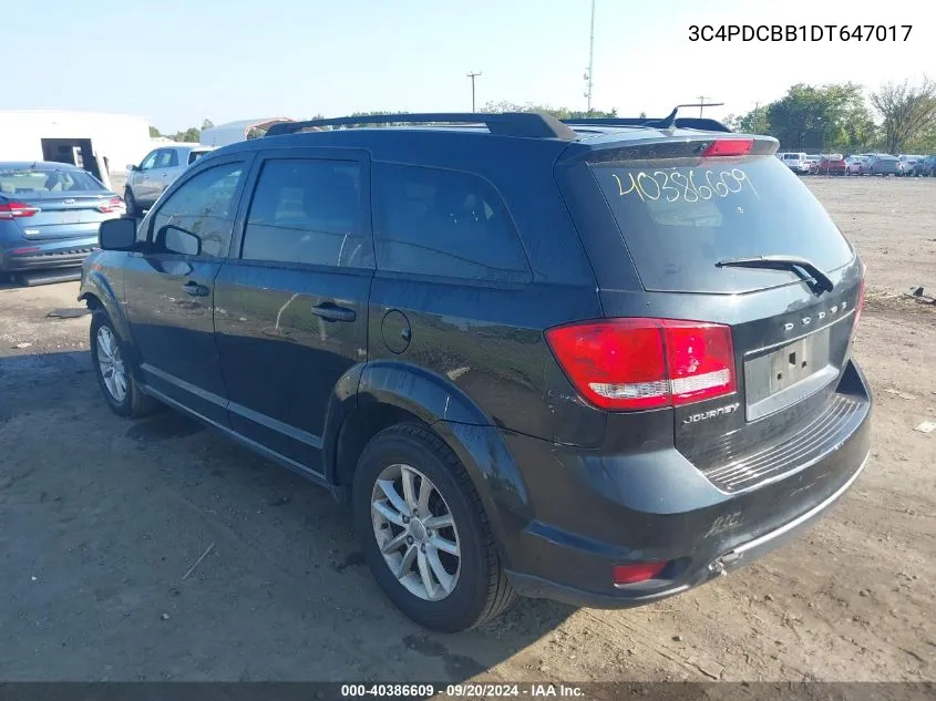 2013 Dodge Journey Sxt VIN: 3C4PDCBB1DT647017 Lot: 40386609