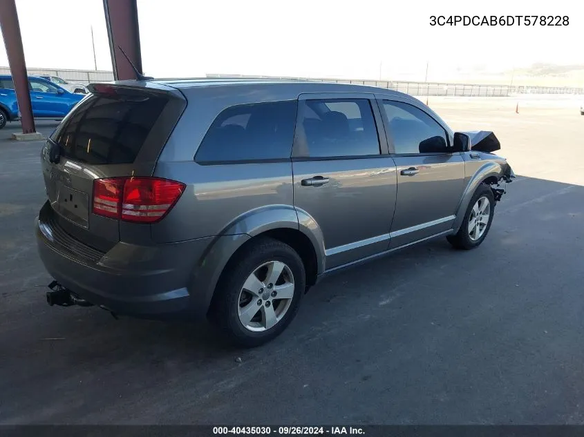 2013 Dodge Journey American Value Pkg VIN: 3C4PDCAB6DT578228 Lot: 40435030