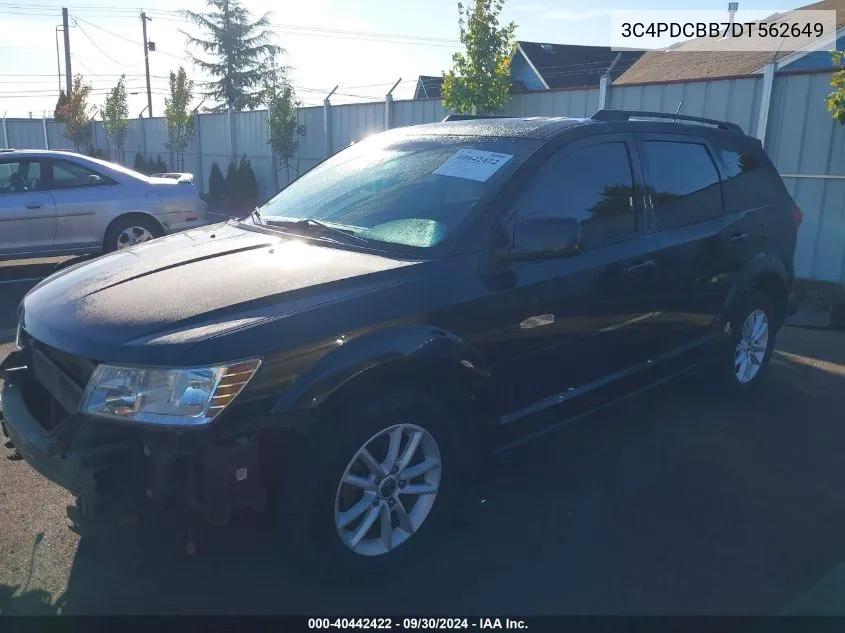 2013 Dodge Journey Sxt VIN: 3C4PDCBB7DT562649 Lot: 40442422