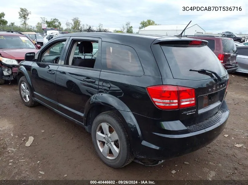 2013 Dodge Journey Se VIN: 3C4PDCAB7DT536716 Lot: 40446602