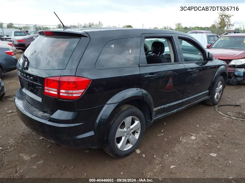 2013 Dodge Journey Se VIN: 3C4PDCAB7DT536716 Lot: 40446602