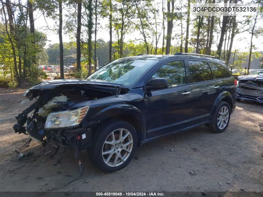 2013 Dodge Journey Crew VIN: 3C4PDCDG3DT532136 Lot: 40519049