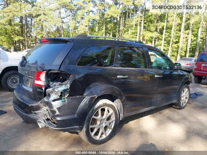 2013 Dodge Journey Crew VIN: 3C4PDCDG3DT532136 Lot: 40519049