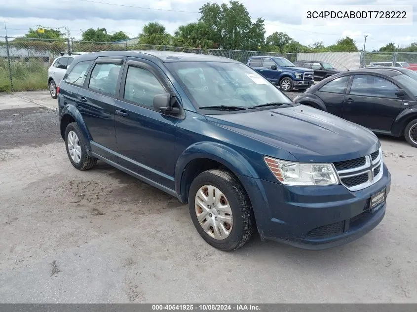 2013 Dodge Journey Se VIN: 3C4PDCAB0DT728222 Lot: 40541925