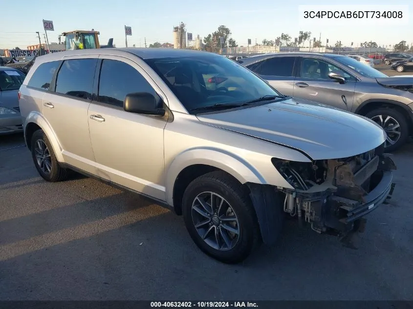 2013 Dodge Journey Se VIN: 3C4PDCAB6DT734008 Lot: 40632402