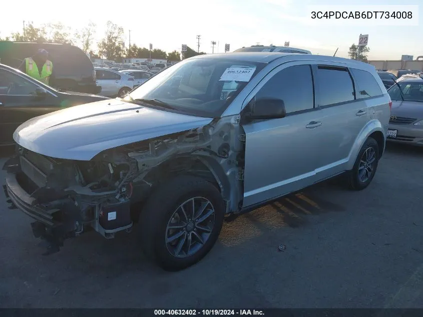 2013 Dodge Journey Se VIN: 3C4PDCAB6DT734008 Lot: 40632402