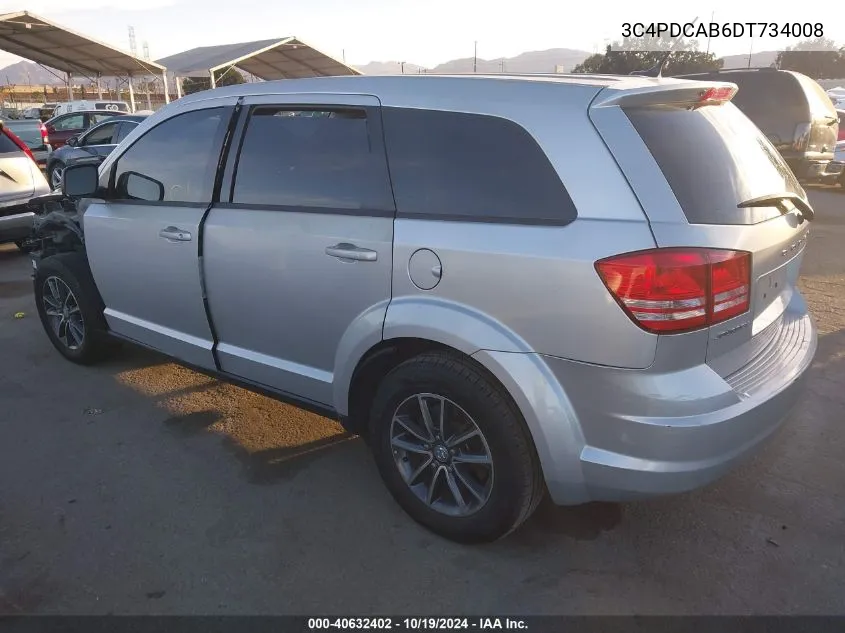 2013 Dodge Journey Se VIN: 3C4PDCAB6DT734008 Lot: 40632402