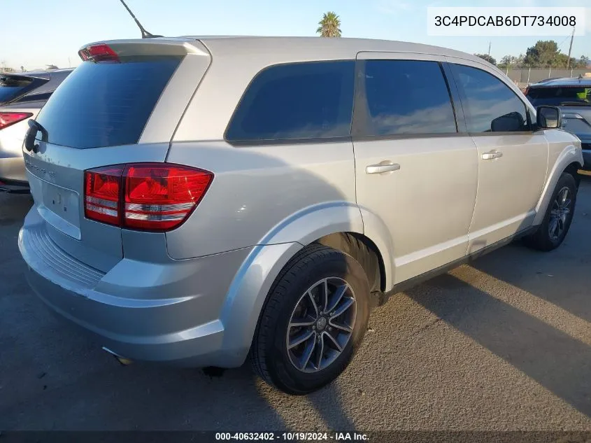 2013 Dodge Journey Se VIN: 3C4PDCAB6DT734008 Lot: 40632402