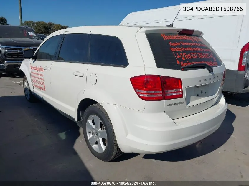 2013 Dodge Journey Se VIN: 3C4PDCAB3DT508766 Lot: 40678678