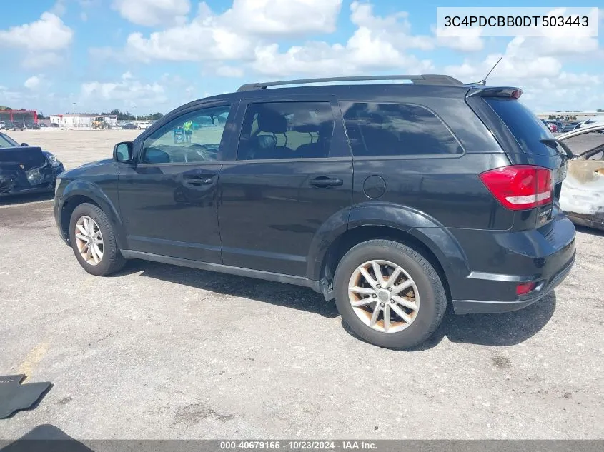 2013 Dodge Journey Sxt VIN: 3C4PDCBB0DT503443 Lot: 40679165