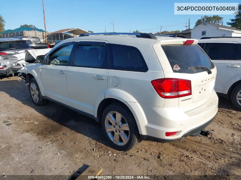 2013 Dodge Journey Crew VIN: 3C4PDCDG0DT600408 Lot: 40692390