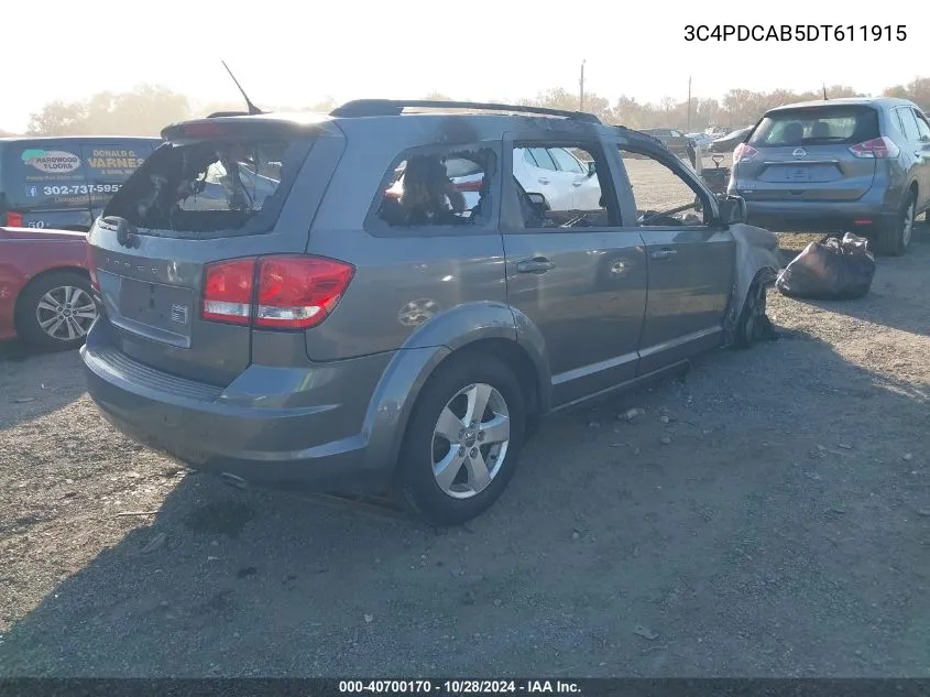 2013 Dodge Journey Se VIN: 3C4PDCAB5DT611915 Lot: 40700170