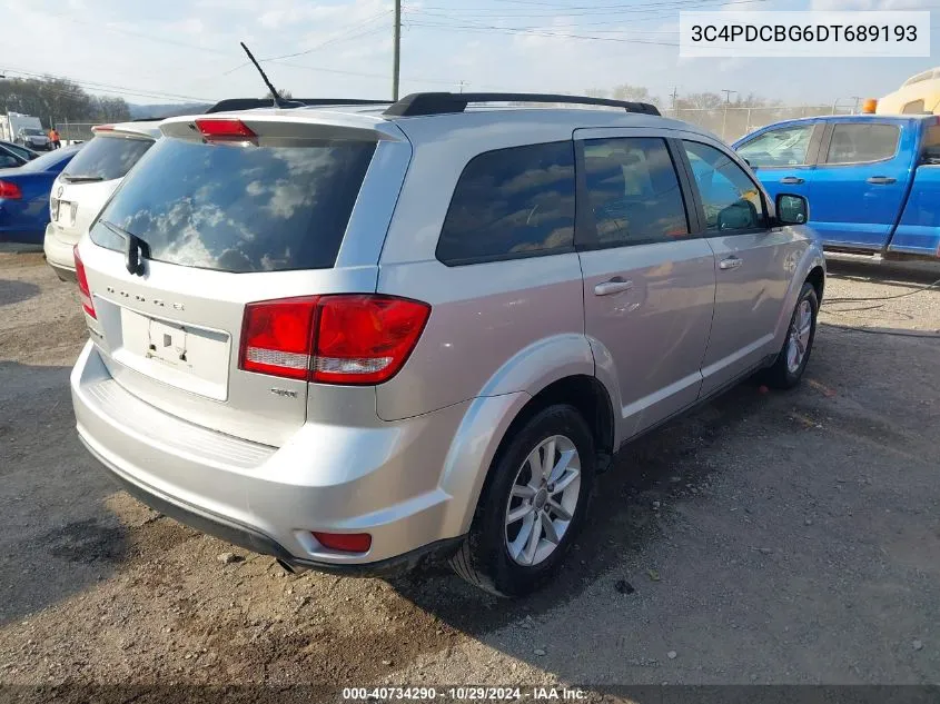 2013 Dodge Journey Sxt VIN: 3C4PDCBG6DT689193 Lot: 40734290