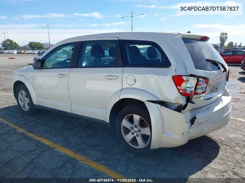 2013 Dodge Journey American Value Pkg VIN: 3C4PDCAB7DT587827 Lot: 40745474