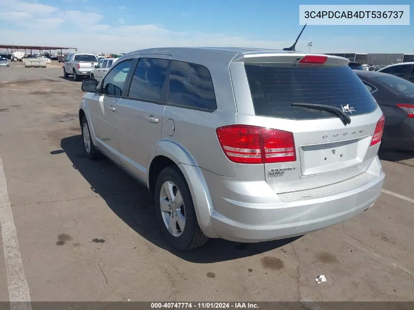 2013 Dodge Journey American Value Pkg VIN: 3C4PDCAB4DT536737 Lot: 40747774