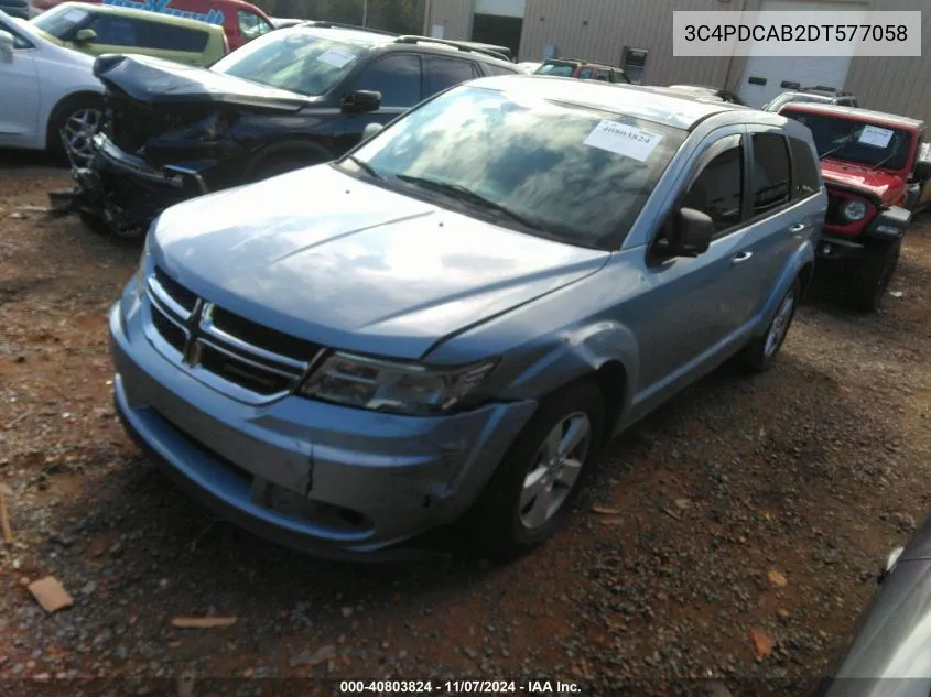 2013 Dodge Journey American Value Pkg VIN: 3C4PDCAB2DT577058 Lot: 40803824