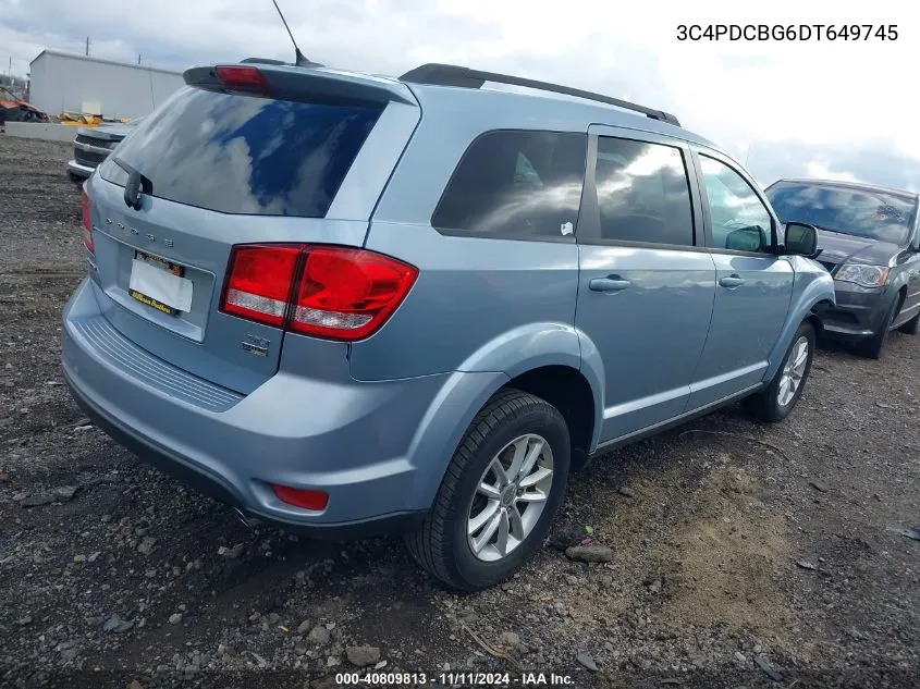 2013 Dodge Journey Sxt VIN: 3C4PDCBG6DT649745 Lot: 40809813