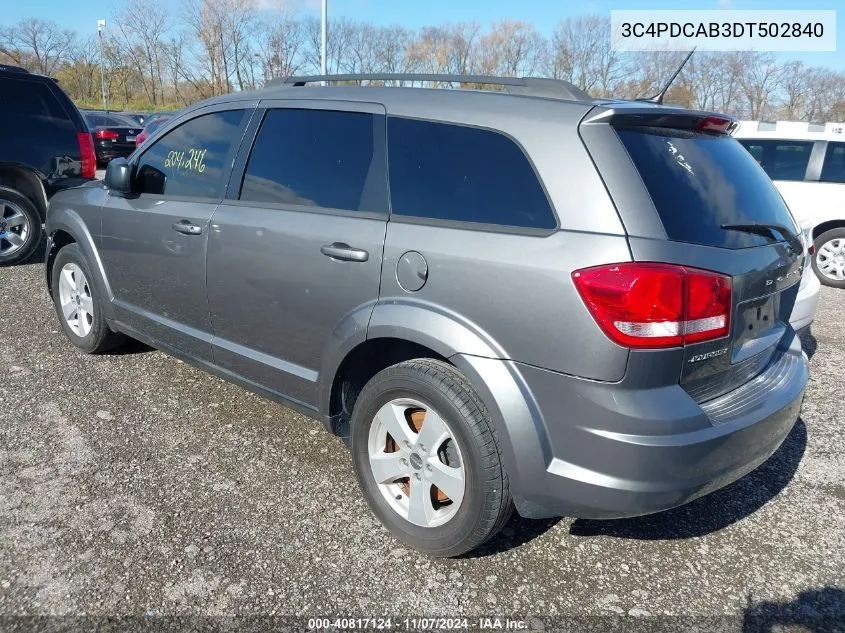 2013 Dodge Journey Se VIN: 3C4PDCAB3DT502840 Lot: 40817124