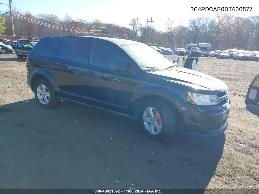 2013 Dodge Journey American Value Pkg VIN: 3C4PDCAB0DT600577 Lot: 40821562