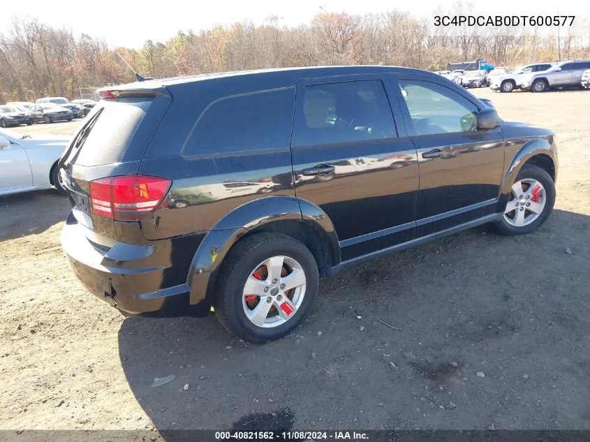 2013 Dodge Journey American Value Pkg VIN: 3C4PDCAB0DT600577 Lot: 40821562