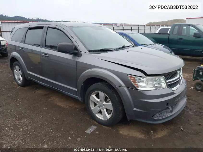 2013 Dodge Journey American Value Pkg VIN: 3C4PDCAB3DT532002 Lot: 40822433