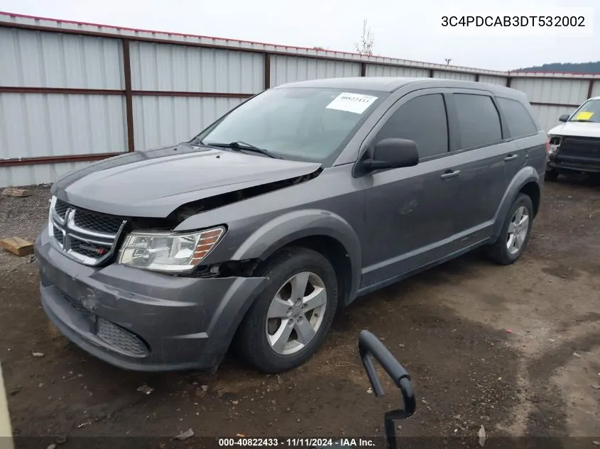 2013 Dodge Journey American Value Pkg VIN: 3C4PDCAB3DT532002 Lot: 40822433