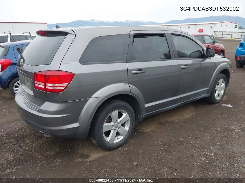 2013 Dodge Journey American Value Pkg VIN: 3C4PDCAB3DT532002 Lot: 40822433