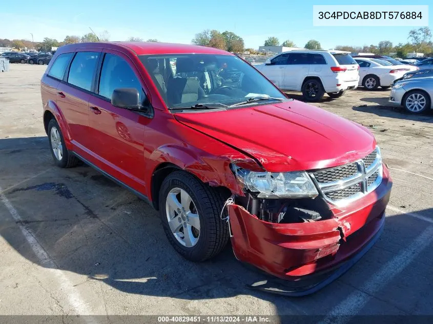 2013 Dodge Journey American Value Pkg VIN: 3C4PDCAB8DT576884 Lot: 40829451