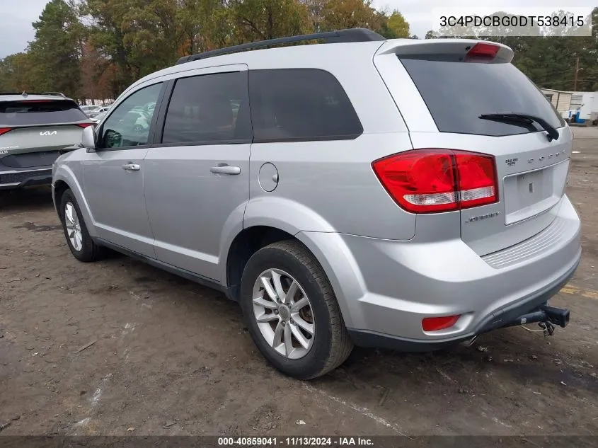 2013 Dodge Journey Sxt VIN: 3C4PDCBG0DT538415 Lot: 40859041