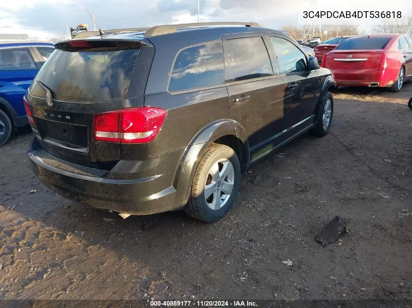 2013 Dodge Journey Se VIN: 3C4PDCAB4DT536818 Lot: 40889177