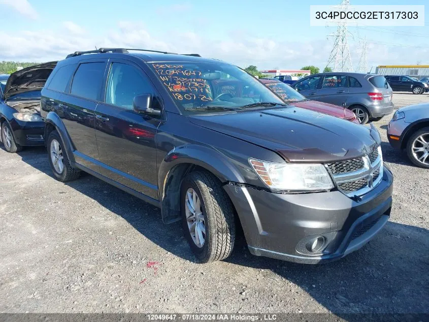 2014 Dodge Journey VIN: 3C4PDCCG2ET317303 Lot: 12049647