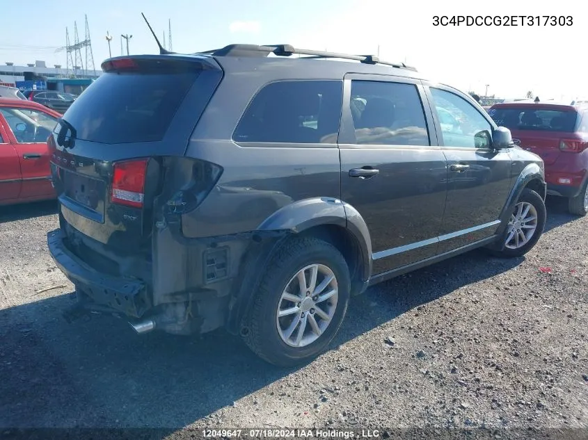 2014 Dodge Journey VIN: 3C4PDCCG2ET317303 Lot: 12049647