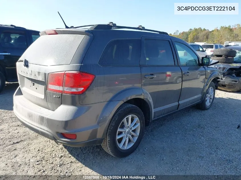 2014 Dodge Journey VIN: 3C4PDCCG3ET222104 Lot: 12057508