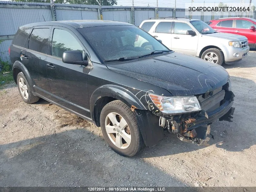 2014 Dodge Journey Se VIN: 3C4PDCAB7ET204664 Lot: 12072011