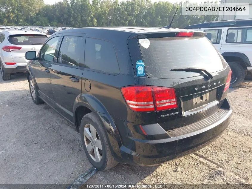 2014 Dodge Journey Se VIN: 3C4PDCAB7ET204664 Lot: 12072011