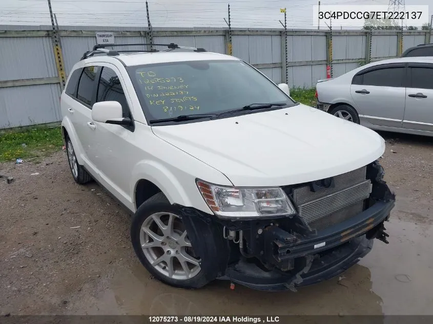 2014 Dodge Journey Sxt VIN: 3C4PDCCG7ET222137 Lot: 12075273