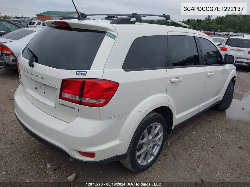 2014 Dodge Journey Sxt VIN: 3C4PDCCG7ET222137 Lot: 12075273