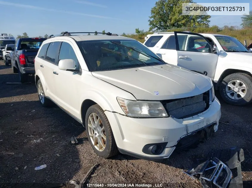 2014 Dodge Journey R/T VIN: 3C4PDDFG3ET125731 Lot: 12115643