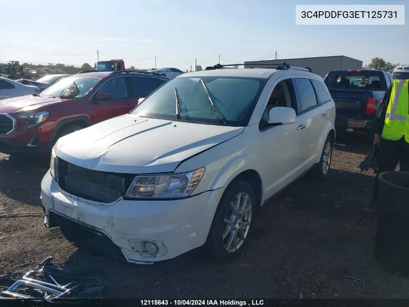 2014 Dodge Journey R/T VIN: 3C4PDDFG3ET125731 Lot: 12115643