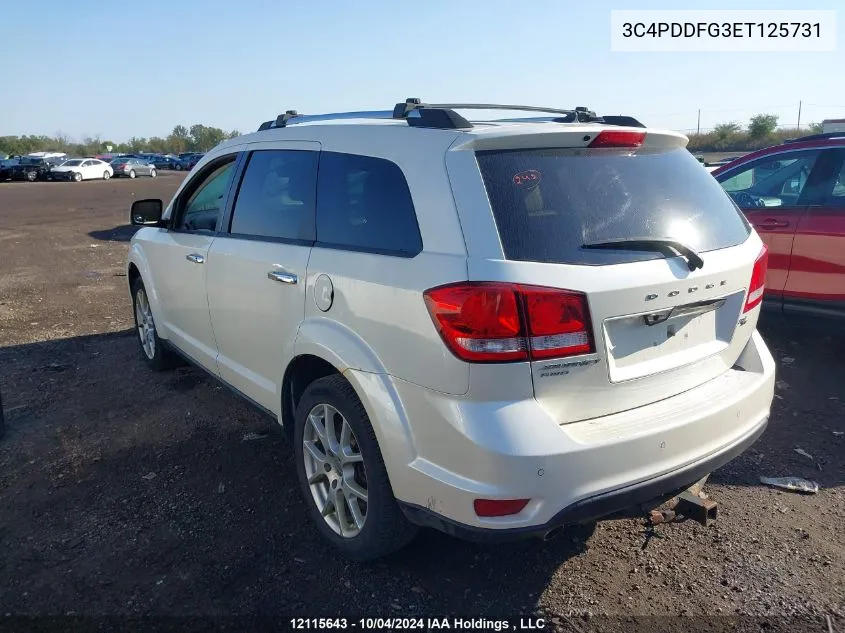 2014 Dodge Journey R/T VIN: 3C4PDDFG3ET125731 Lot: 12115643