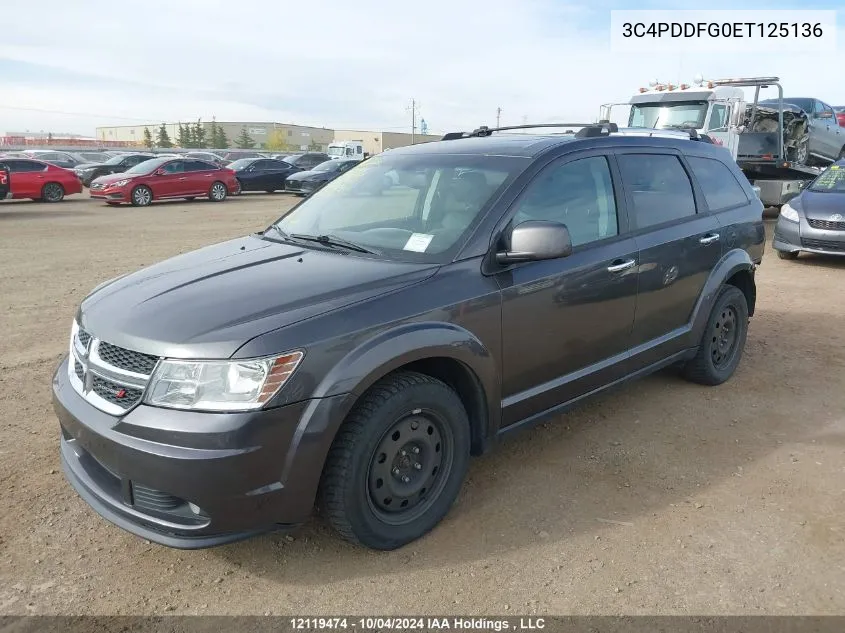 2014 Dodge Journey R/T VIN: 3C4PDDFG0ET125136 Lot: 12119474