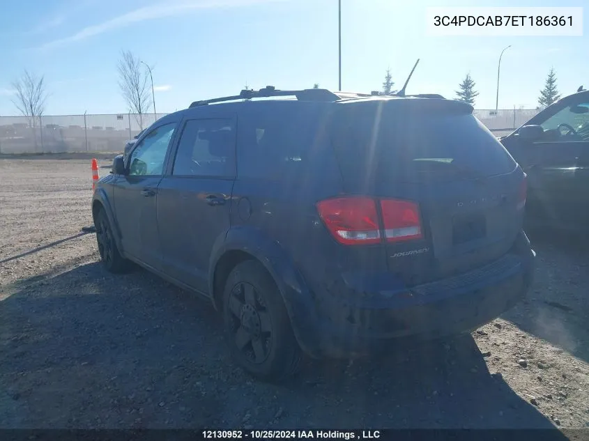 2014 Dodge Journey Se VIN: 3C4PDCAB7ET186361 Lot: 12130952