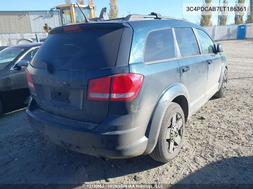 2014 Dodge Journey Se VIN: 3C4PDCAB7ET186361 Lot: 12130952