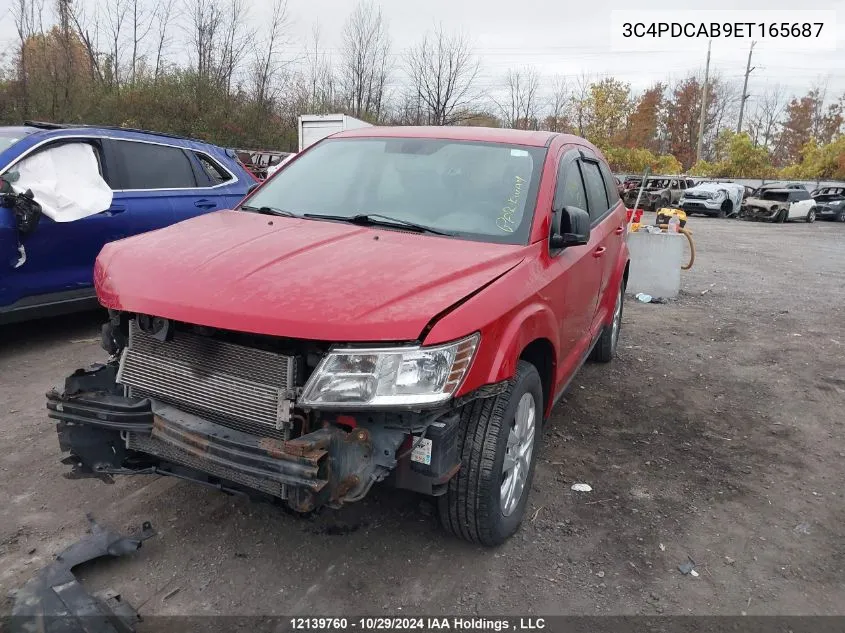 2014 Dodge Journey Se VIN: 3C4PDCAB9ET165687 Lot: 12139760